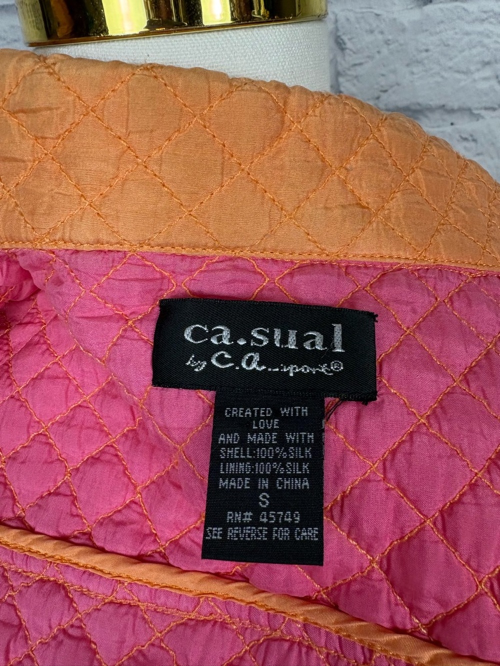 CA.SUAL by C.A. Sport LIGHT WEIGHT QUILTED SILK JACKET Size S - Picture 8 of 8